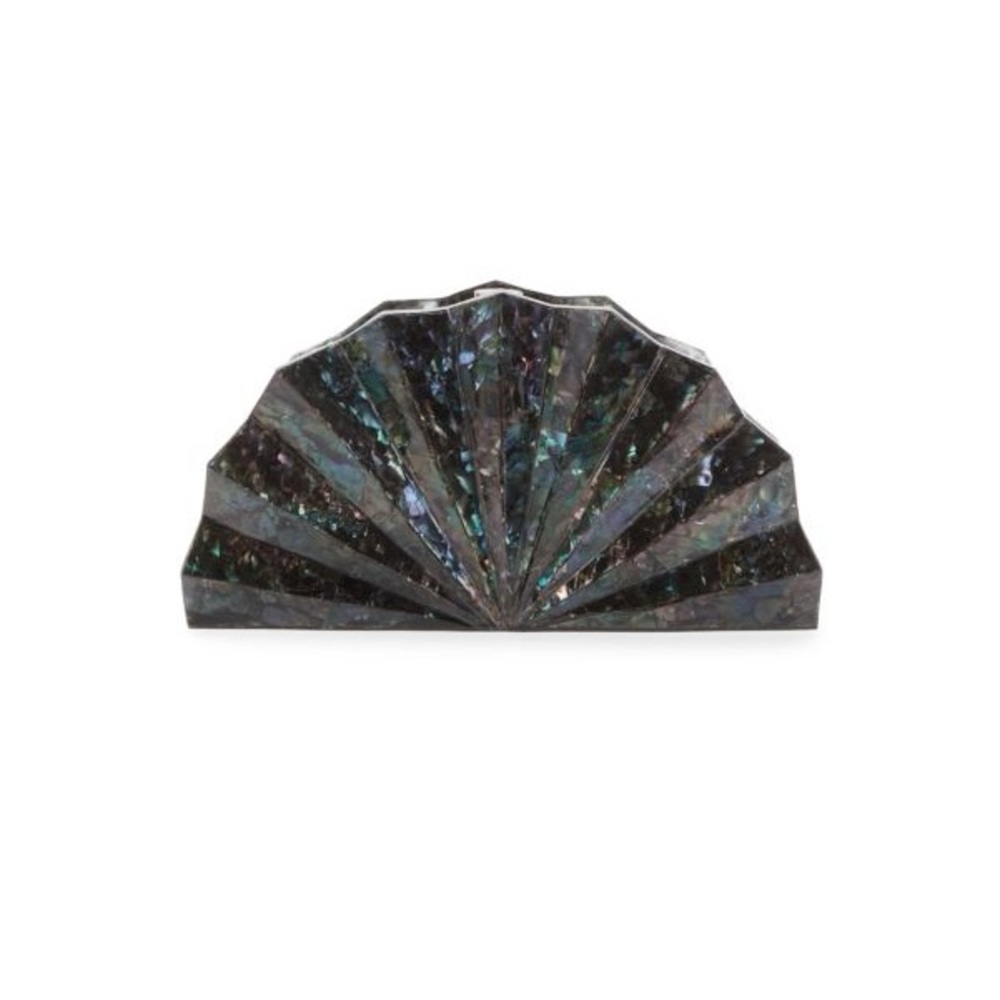 Cult Gaia Esme Mother of Pearl Clutch Black